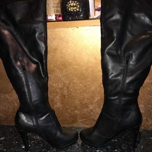 Sexy over the knee wide width sequin boots